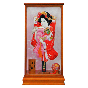 正月人形　羽子板飾り　小桜